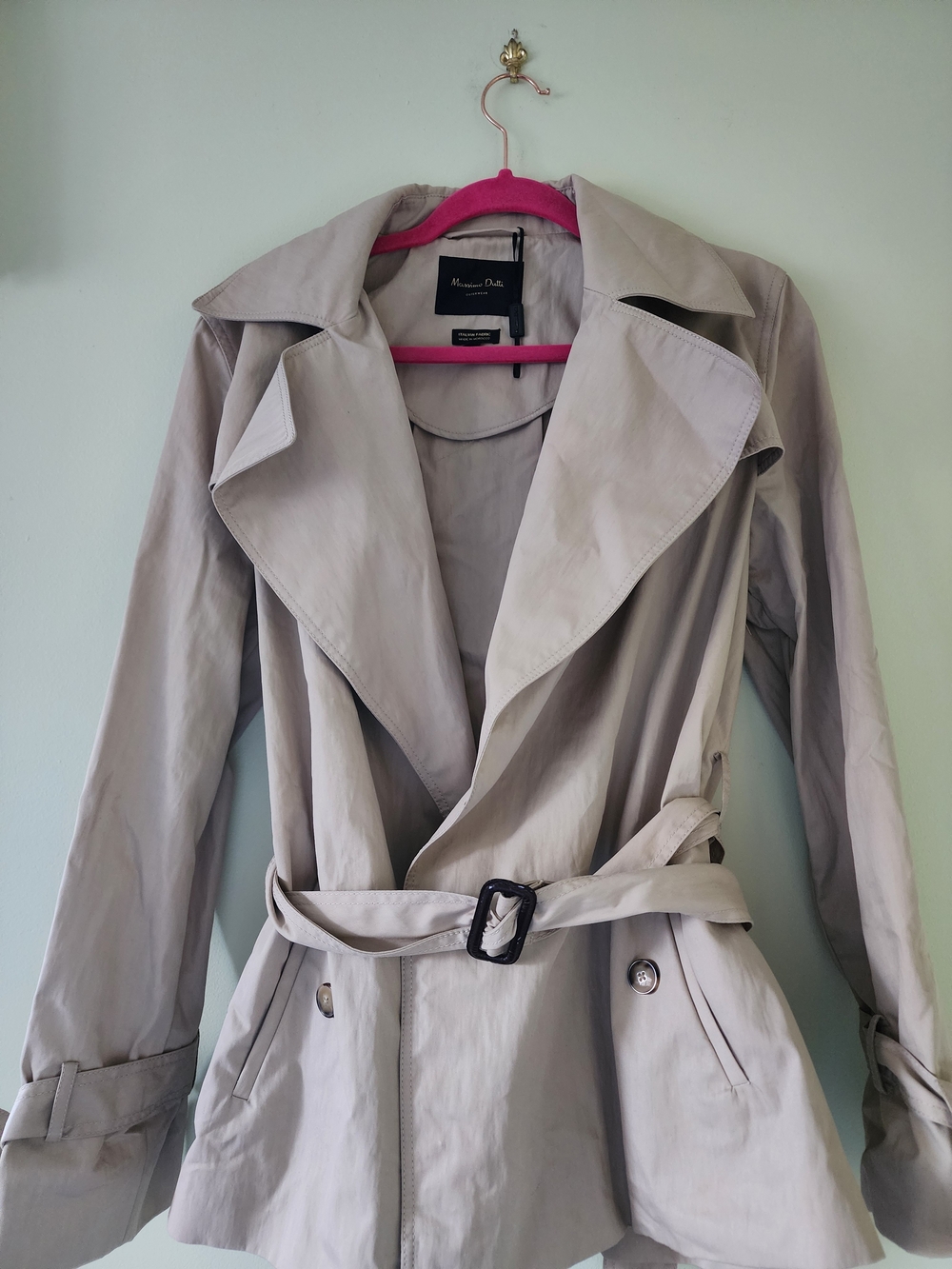 Massimo Dutti Light Taupe Trench Coat with Belt